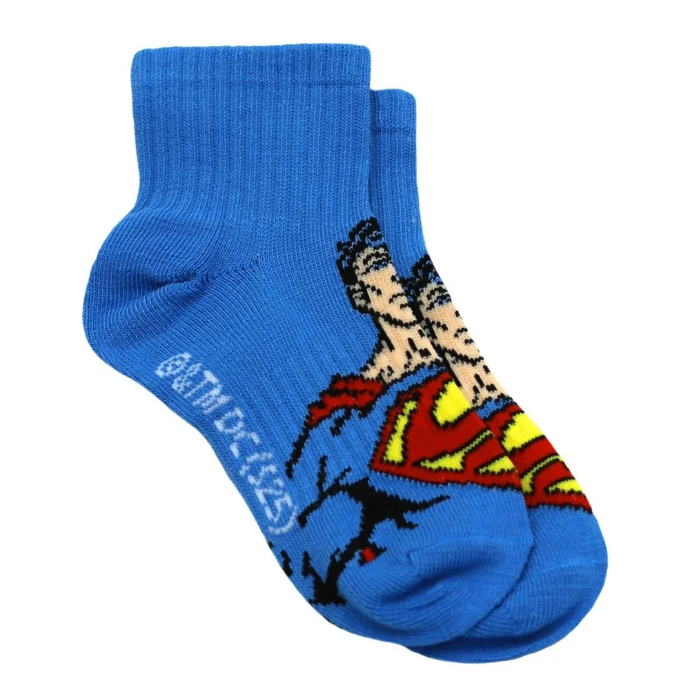 DC Boys' Comics Superman Socks 8 Pair Super Hero Athletic Ankle M